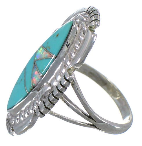 Opal Turquoise Sterling Silver Southwest Ring Size 6-3/4 TX45726